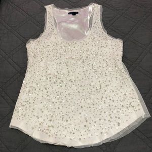White Sparkly Tank Top